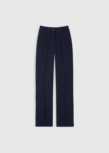 Pantalon élégant femme bleu marine Alexandre – matière tailleur, tombé net et structuré