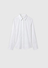 Chemise blanche femme classe Antonia – popeline coton stretch, coupe cintrée, boutons nacre
