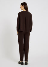 Jogging Albert marron chocolat – coupe décontractée chic, silhouette nette et confortable