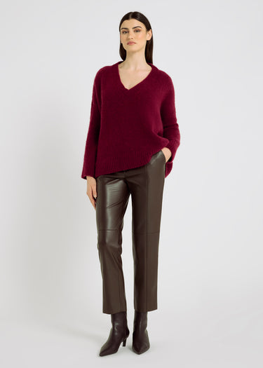 Pantalon femme marron chocolat Arthur – coupe près du corps, longueur cheville