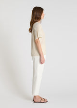 Chemise femme lin jersey beige coupe ample aérienne vue de dos