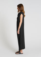 Robe Badiane noir portée robe longue femme Tencel fluide élégance effortless moderne