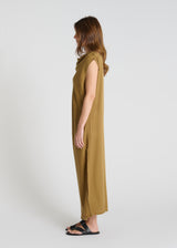 Robe Badiane marron tabac portée robe longue femme Tencel fluide élégance effortless moderne