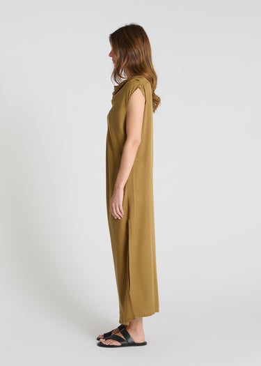 Robe Badiane marron tabac portée robe longue femme Tencel fluide élégance effortless moderne