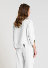 Robe chemisier femme bleu nuit, pli d'aisance au dos, col montant structurant - Vue arrière Amaryllis