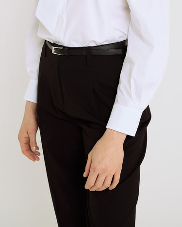 Ceinture cuir noir femme Belty – accessoire chic et sobre, idéal sur pantalon ou veste élégante