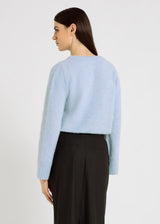 Pull bleu ciel baby alpaga femme – Ben, fils italiens, maille légère et chaleureuse, style chic tendance