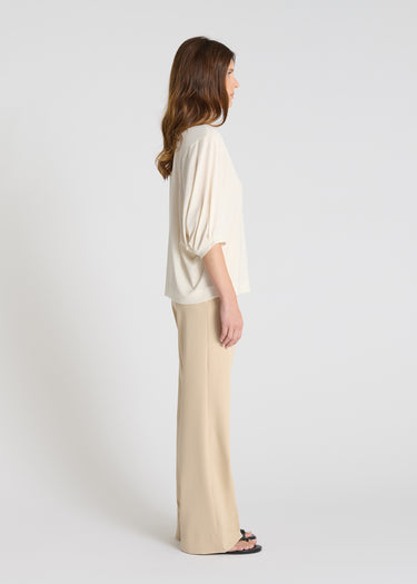 Chemise femme ivoire lyocell manches amples chauve-souris vue de dos