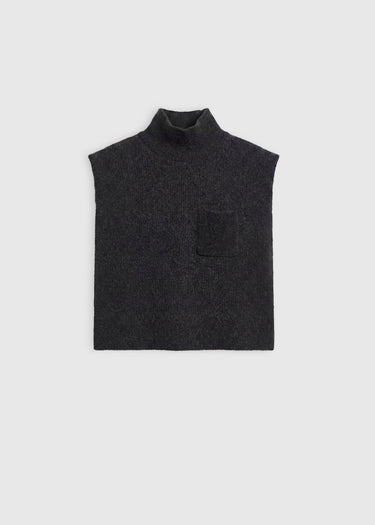 Débardeur pull femme anthracite laine alpaga poche poitrine – Edgar