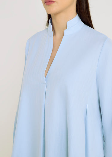 Blouse femme bleu ciel fluide chic twill coton oversize décontracté – Francoise