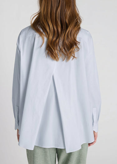 Chemisier femme bleu marine popeline, chemise femme tendance coupe fluide – Fresia