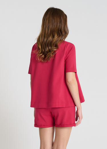 Vue arrière sweat Girasol rose molleton coupe évasée fluide légère mi-saison