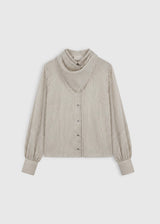 Chemise Jane ivoire – Tencel 100%, rayures placées, pinces poitrine, boutons nacre, pli creux dos