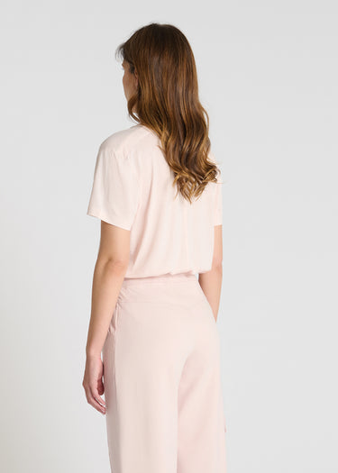 Pantalon molleton rose large femme Jivoe – tenue décontractée chic, confort quotidien mi-saison
