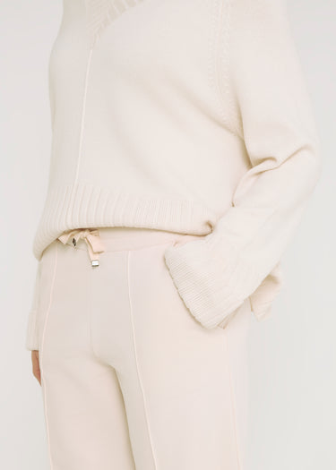 Jogging Philip beige nude, poche passepoilée dos – pantalon molleton femme intemporel
