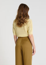 Vue arrière pantalon Phlox marron tabac passepoils dos Tencel tombé souple naturel