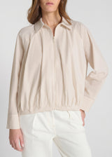 Belle chemise pour femme beige zippée, chemise haut de gamme femme élégante – Senecon