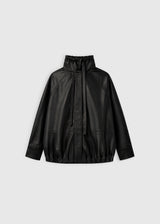 Blouson zippé noir femme – volume boule structuré, tenue chic pour femme – William