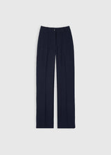 Pantalon élégant femme bleu marine Alexandre – matière tailleur, tombé net et structuré
