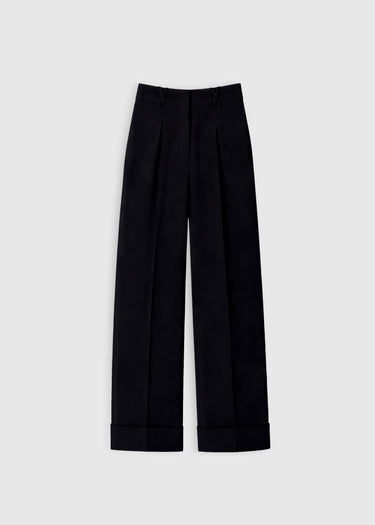Pantalon noir élégant femme Alfie – matière tailleur, tombé lisse et structuré
