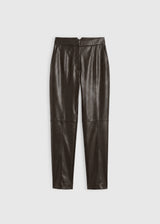 Pantalon femme marron chocolat similicuir Arthur – coupe près du corps, longueur cheville