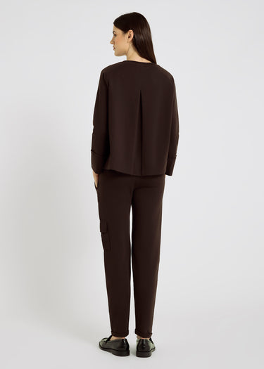 Jogging Albert marron chocolat – coupe décontractée chic, silhouette nette et confortable
