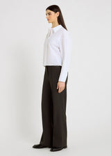 Pantalon Alexandre gris anthracite – poches passepoilées, fermeture zip, bouton corne
