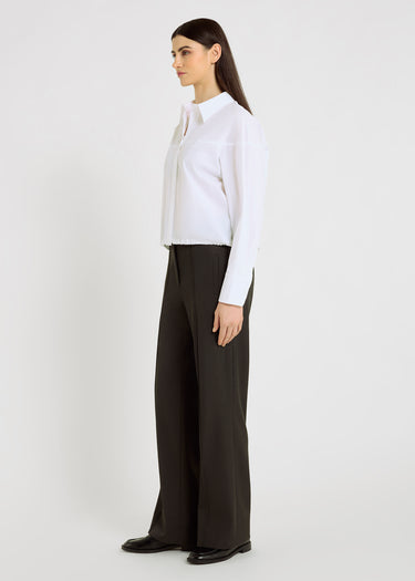 Pantalon Alexandre gris anthracite – poches passepoilées, fermeture zip, bouton corne
