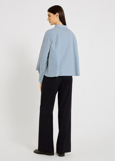 Pantalon tailleur bleu marine femme Alexandre – piqûre nervure devant, silhouette chic
