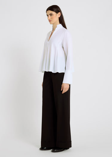 Pantalon Alfie noir – poches côtés, ourlets bas, fermeture zip et crochets
