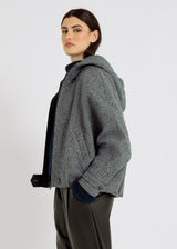 Blouson Antoine bleu indigo – boutons corozo, découpe dos, doublure intérieure confort
