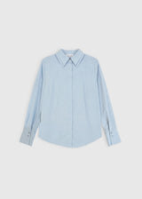 Chemise femme bleu clair Beatrix – coton ultra doux avec double col élégant