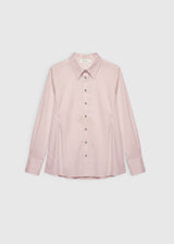 Chemise rose femme chic poignets plissés boutons nacre – Dorothea
