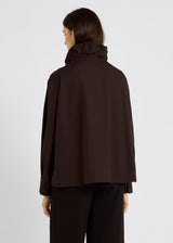 Blouse Doli Choco – chemisier en coton femme, col bouffant, coupe droite, style intemporel et habillé
