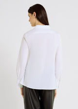 Chemisier blanc femme chic tendance coton élasté volume évasé – Dorothea
