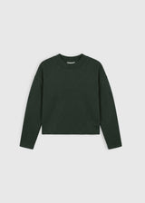 Pull oversize femme vert foncé coton stretch manches à plis – Edmund
