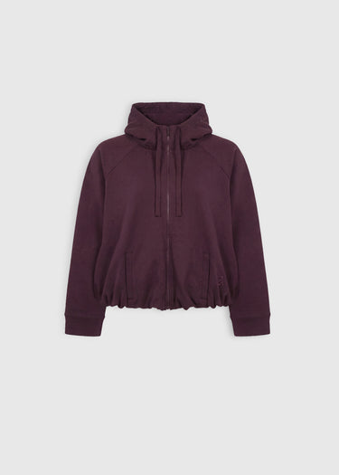 Sweat à capuche femme bordeaux coton stretch emmanchure raglan – Edward
