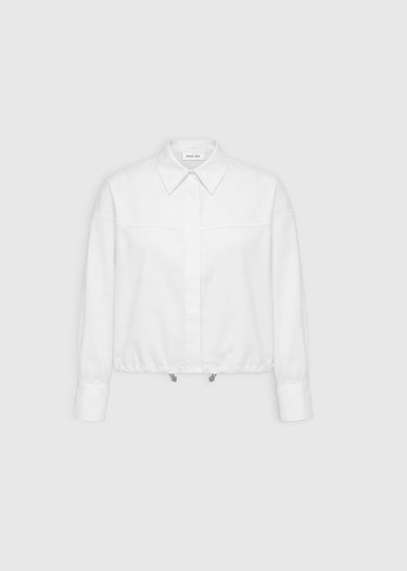 Chemise blanche femme chic boutons nacre patte boutonnage cachée – Eliza
