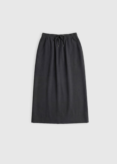 Jupe droite femme anthracite flanelle poches à l'italienne fente dos – Emily
