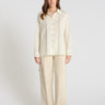 Chemise rayée femme Églantine jaune voile coton léger rayures verticales boutons nacre
