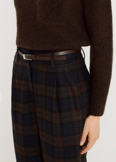Pantalon tailleur femme bleu marine laine mélangée volume oversize – Finn
