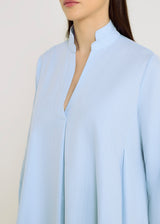 Blouse femme bleu ciel fluide chic twill coton oversize décontracté – Francoise
