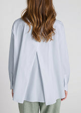 Chemisier femme bleu marine popeline, chemise femme tendance coupe fluide – Fresia
