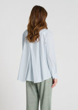 Chemise bleu marine femme boutonnage caché, chemisier femme chic tendance – Fresia
