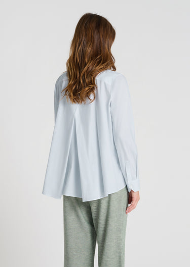 Chemise bleu marine femme boutonnage caché, chemisier femme chic tendance – Fresia
