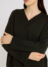 Pull vert sauge femme classe mérinos – base droite, manches longues, pull en merinos femme, Graham
