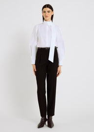 Pantalon noir femme tailleur à plis jambes galbées – Pantalon Henri noir
