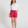 Short molleton rose poudré femme, taille élastiquée ajustable, poches latérales - Hermes
