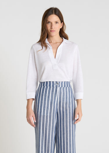 Pantalon large Hibiscus - Bleu indigo