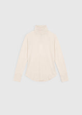 T-shirt Kenneth nude – jersey lyocell laine, col roulé, emmanchure raglan, poignets rapportés
